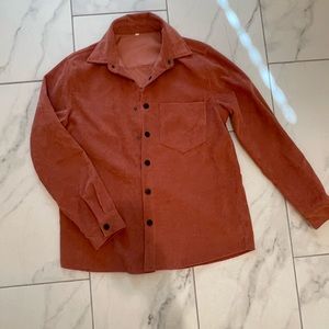 Men’s salmon colored corduroy Shacket